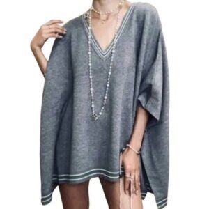 EUC Anthropologie House of Harlow 1960 Gray Poncho One Size